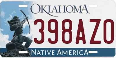OK license plate 398AZO