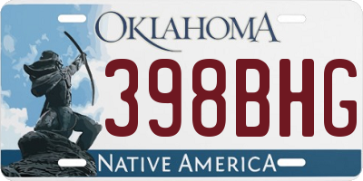 OK license plate 398BHG
