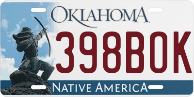 OK license plate 398BOK