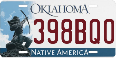 OK license plate 398BQO
