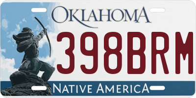 OK license plate 398BRM