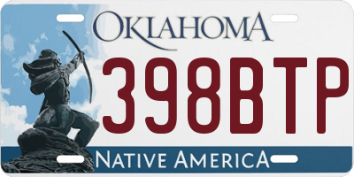 OK license plate 398BTP