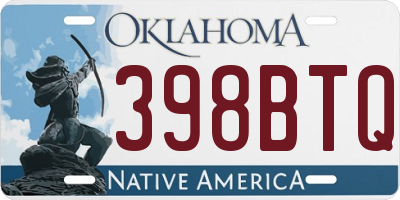 OK license plate 398BTQ