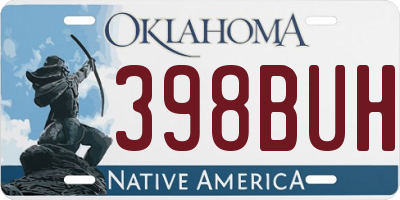 OK license plate 398BUH