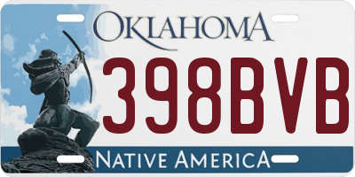 OK license plate 398BVB