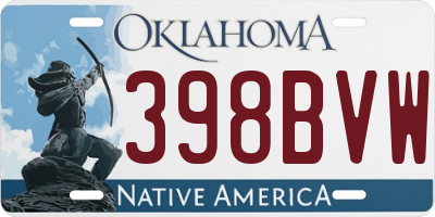 OK license plate 398BVW