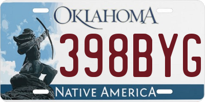 OK license plate 398BYG