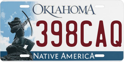 OK license plate 398CAQ