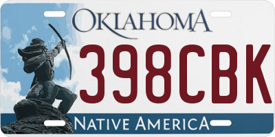 OK license plate 398CBK