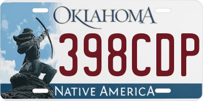 OK license plate 398CDP