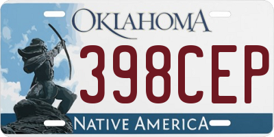OK license plate 398CEP