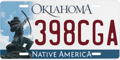 OK license plate 398CGA
