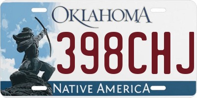 OK license plate 398CHJ
