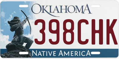 OK license plate 398CHK
