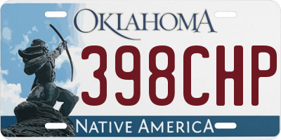 OK license plate 398CHP