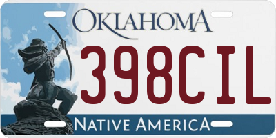 OK license plate 398CIL