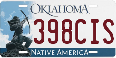 OK license plate 398CIS