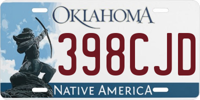 OK license plate 398CJD