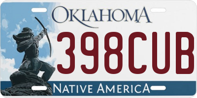 OK license plate 398CUB