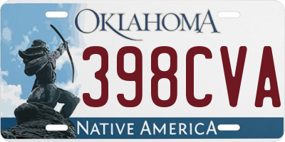 OK license plate 398CVA