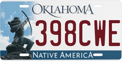 OK license plate 398CWE
