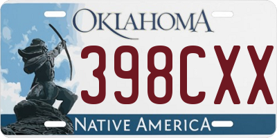 OK license plate 398CXX