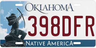 OK license plate 398DFR