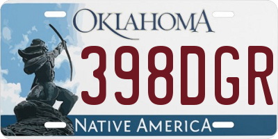 OK license plate 398DGR
