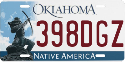 OK license plate 398DGZ