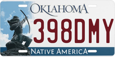OK license plate 398DMY