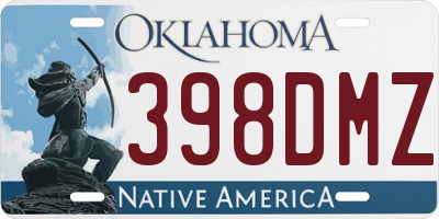 OK license plate 398DMZ