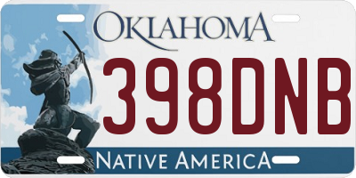 OK license plate 398DNB