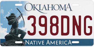 OK license plate 398DNG