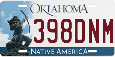 OK license plate 398DNM