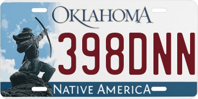 OK license plate 398DNN