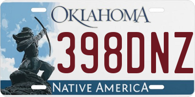 OK license plate 398DNZ