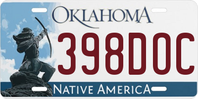 OK license plate 398DOC