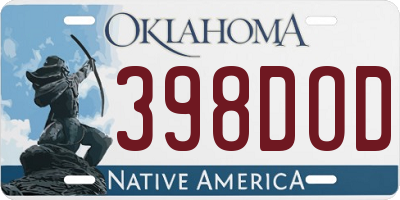 OK license plate 398DOD