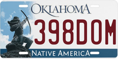 OK license plate 398DOM