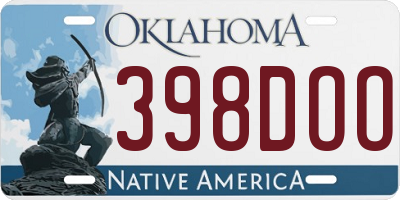 OK license plate 398DOO