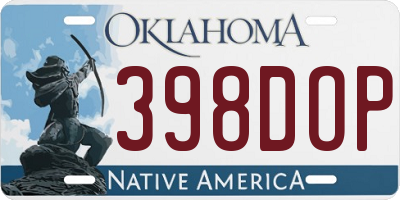 OK license plate 398DOP