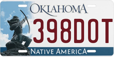 OK license plate 398DOT