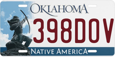 OK license plate 398DOV