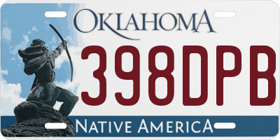 OK license plate 398DPB
