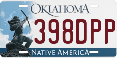 OK license plate 398DPP