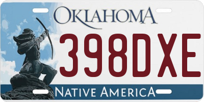 OK license plate 398DXE