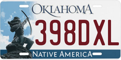 OK license plate 398DXL