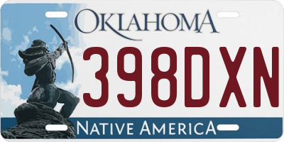 OK license plate 398DXN