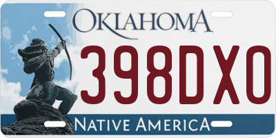 OK license plate 398DXO