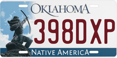 OK license plate 398DXP
